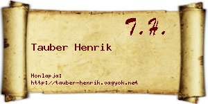 Tauber Henrik névjegykártya